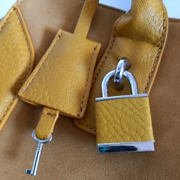 Charming Charlie Mustard Colored Handbag Purse GUC - Picture 9 of 9